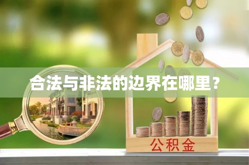 濠江合法与非法的边界在哪里？