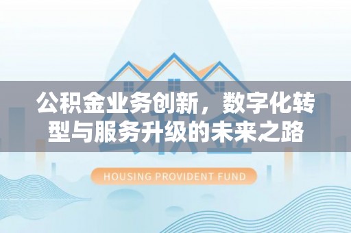 濠江公积金业务创新，数字化转型与服务升级的未来之路