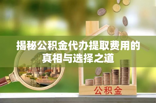 濠江揭秘公积金代办提取费用的真相与选择之道