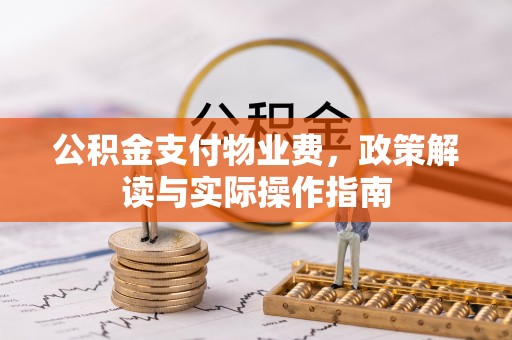 濠江公积金支付物业费，政策解读与实际操作指南