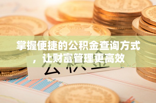 濠江掌握便捷的公积金查询方式，让财富管理更高效