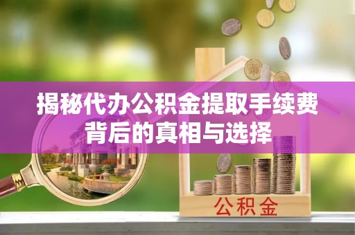 濠江揭秘代办公积金提取手续费背后的真相与选择